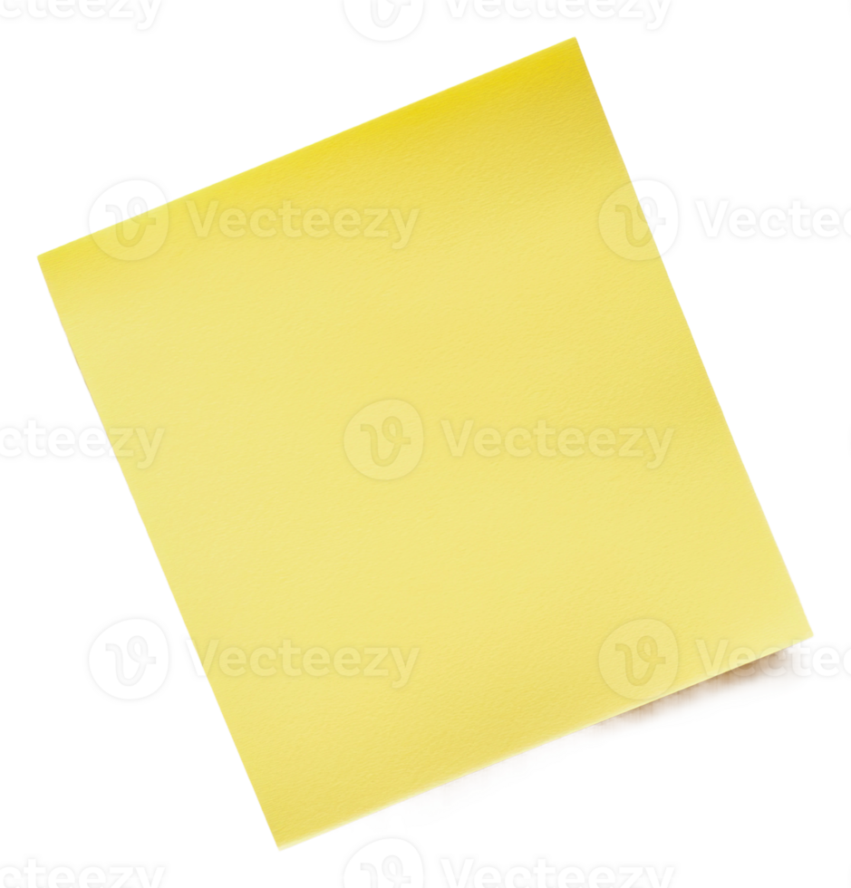 Yellow sticky note on a white background, cut out - stock . png