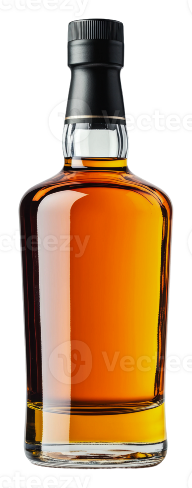 Elegant whiskey bottle in a bright setting, cut out - stock . png