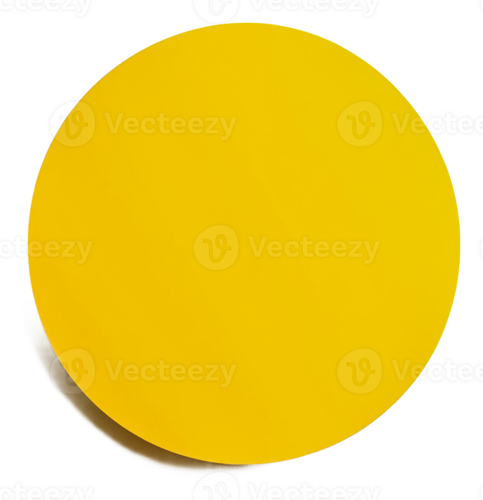 Bright yellow circular shape on a white background, cut out - stock . png
