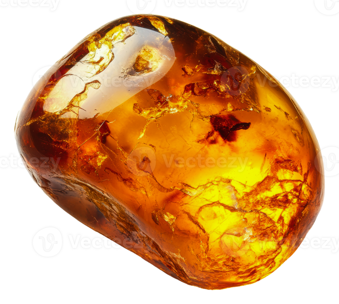 Beautiful natural amber with inclusions, cut out - stock . png
