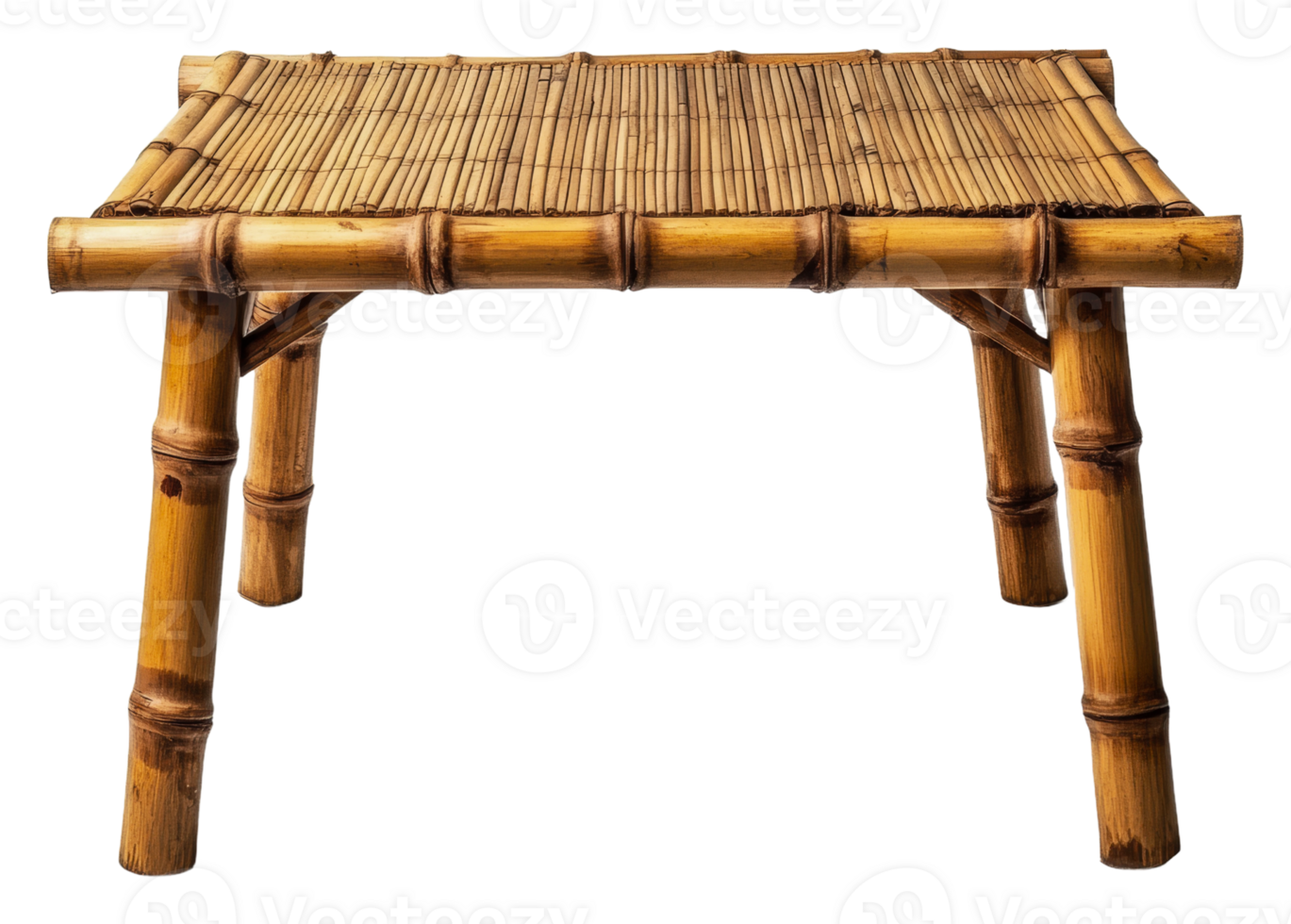 Handcrafted bamboo table suitable for outdoor use, cut out - stock . png