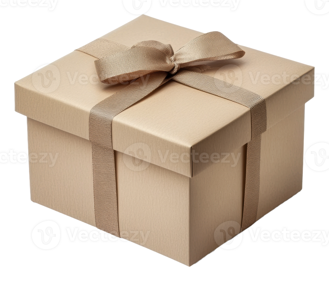 A beautifully wrapped gift box with a ribbon, cut out - stock . png