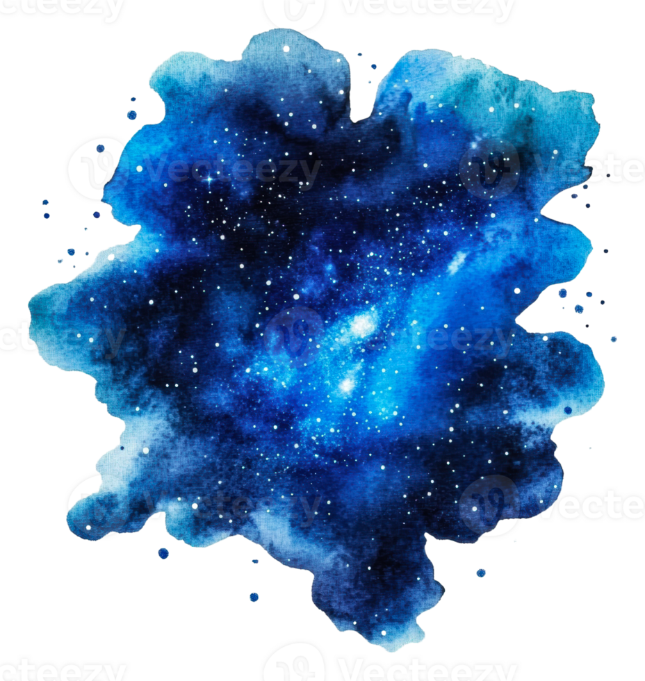 Vibrant watercolor depiction of a cosmic scene, cut out - stock . png