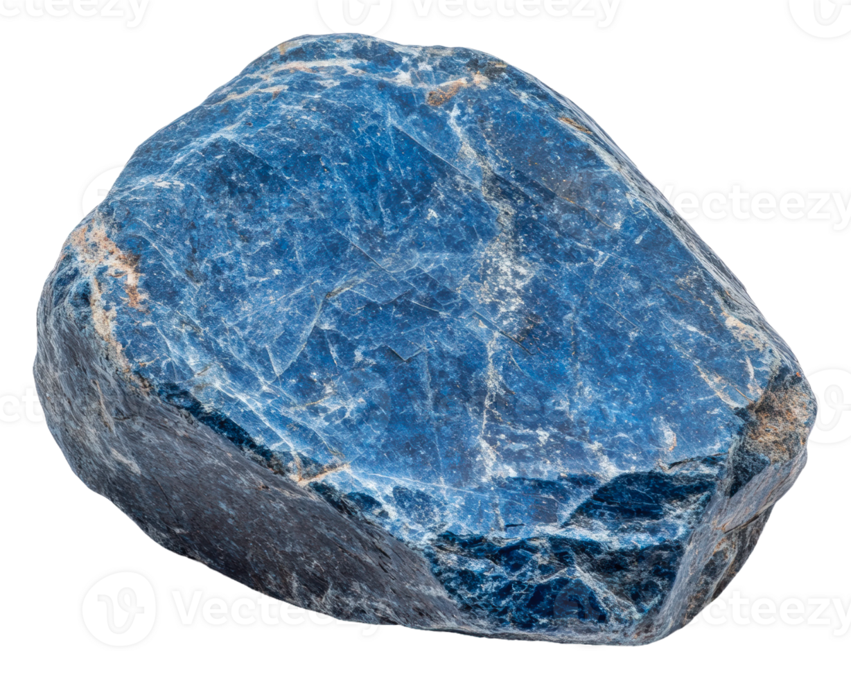 Beautiful blue mineral from nature, cut out - stock . png