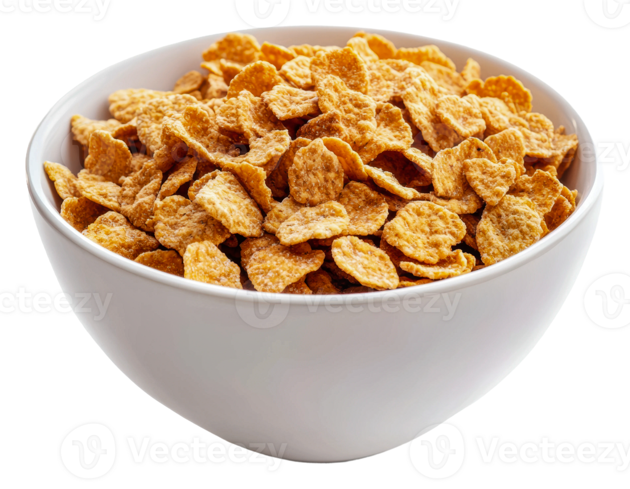 Crispy cereal in a bowl for breakfast, cut out - stock . png