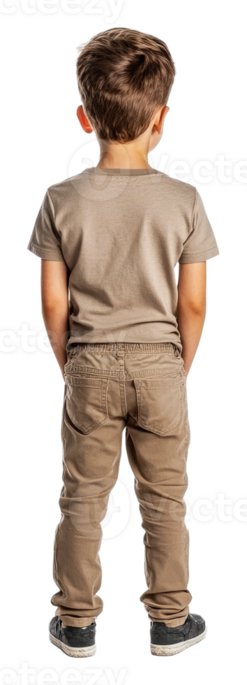 Child in casual clothes and sneakers, cut out - stock . png