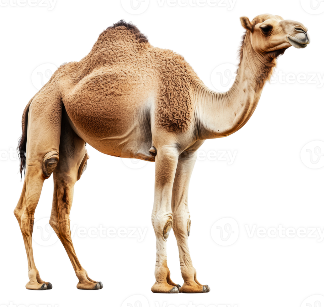 Solo dromedary camel in nature, cut out - stock . png