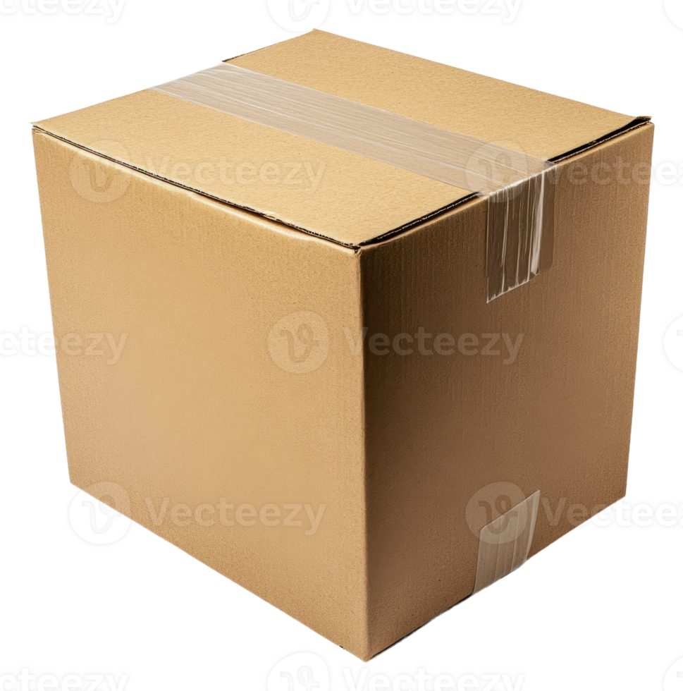 Shipping box ready in storage, cut out - stock . png