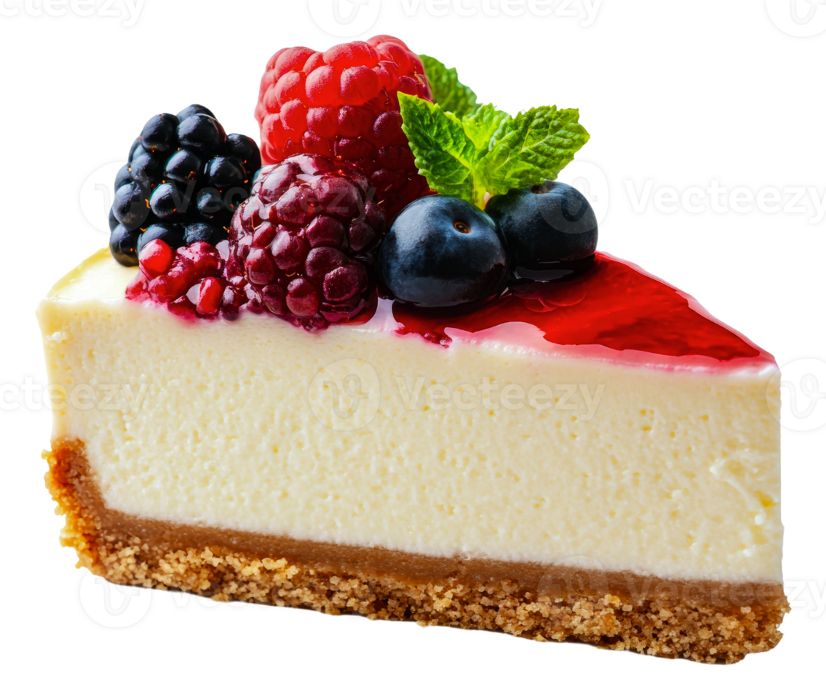 Käsekuchen mit Beeren und Glasur, Schnitt aus - - Lager . png