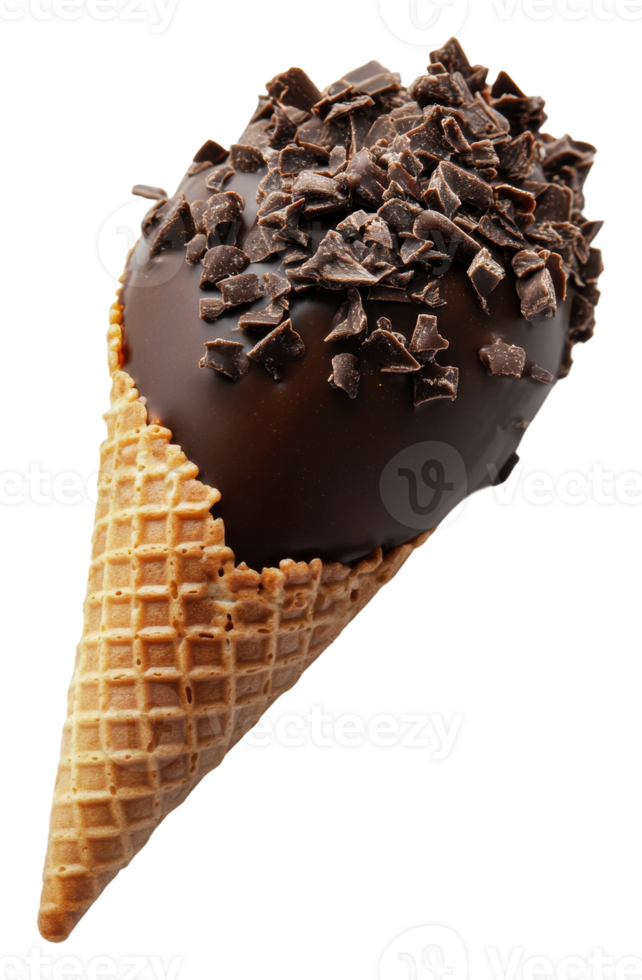 Chocolate cone with sprinkles, cut out - stock . png