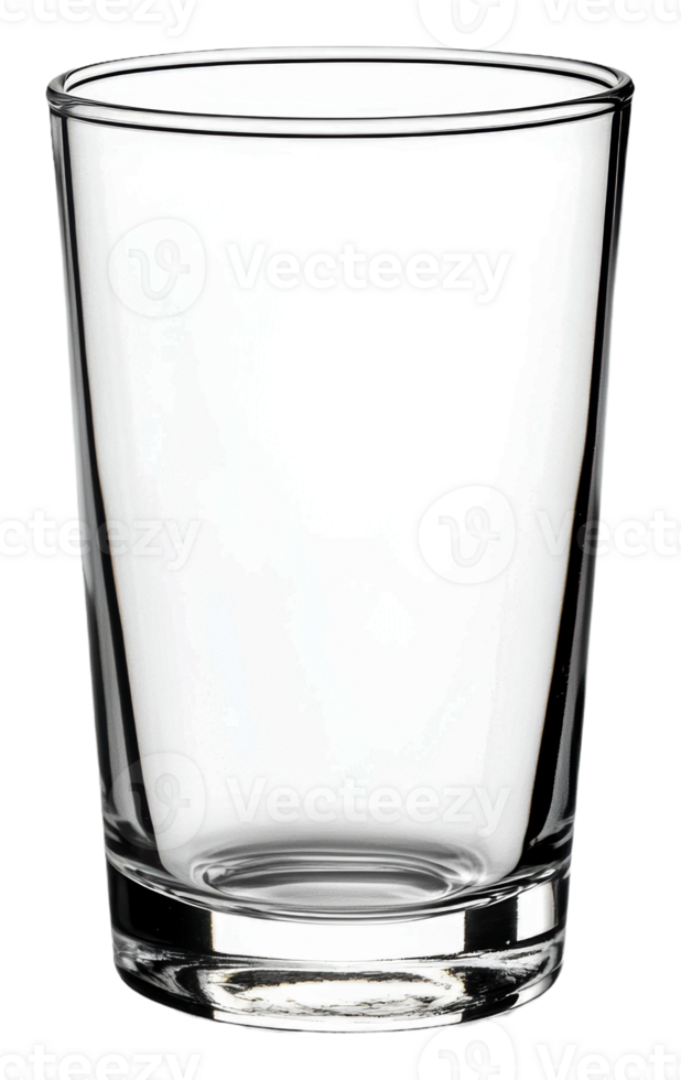 Clear glass drinking tumbler on a white background, cut out - stock . png