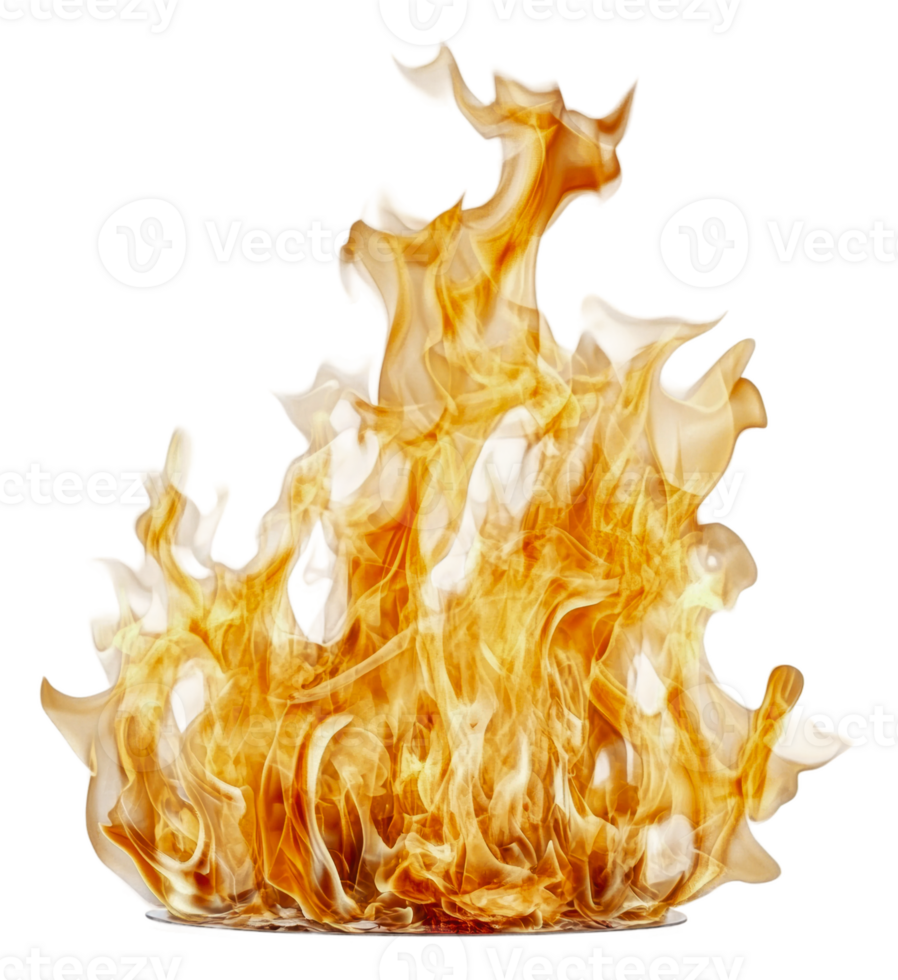 Dynamic flames creating a vibrant fire display, cut out - stock . png