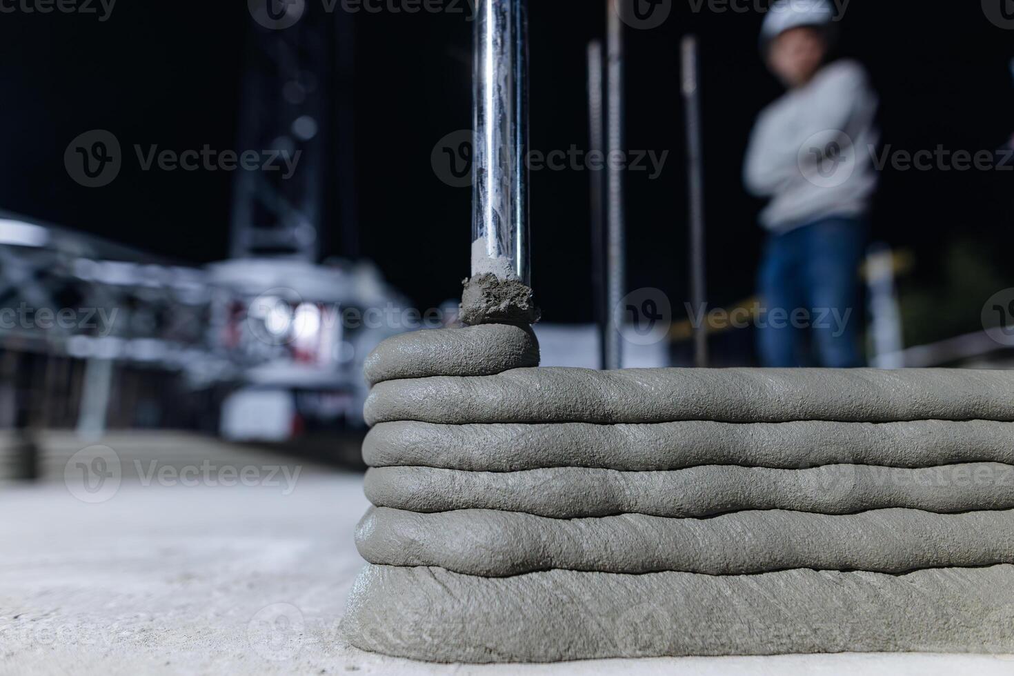 modern construction of 3D houses. printed house using a 3D printer photo