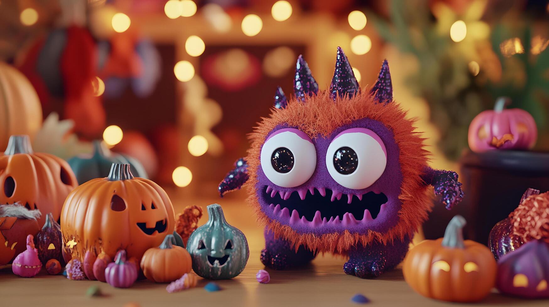 Halloween Decorations Ghost Pumpkins Jack-O-Lanterns Witch Black Cat photo