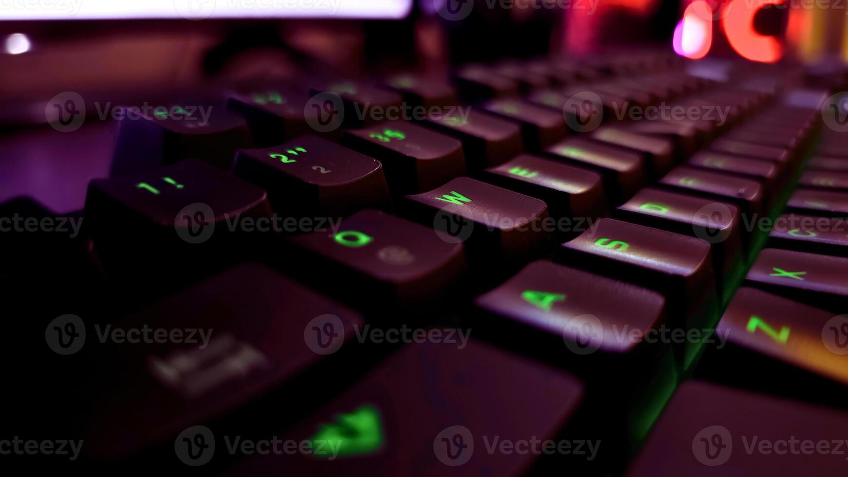 Software, coding hologram and woman on tablet thinking of data analytics, digital technology and night overlay. Programmer or IT person in glasses on 3d screen, programming and cybersecurity research photo