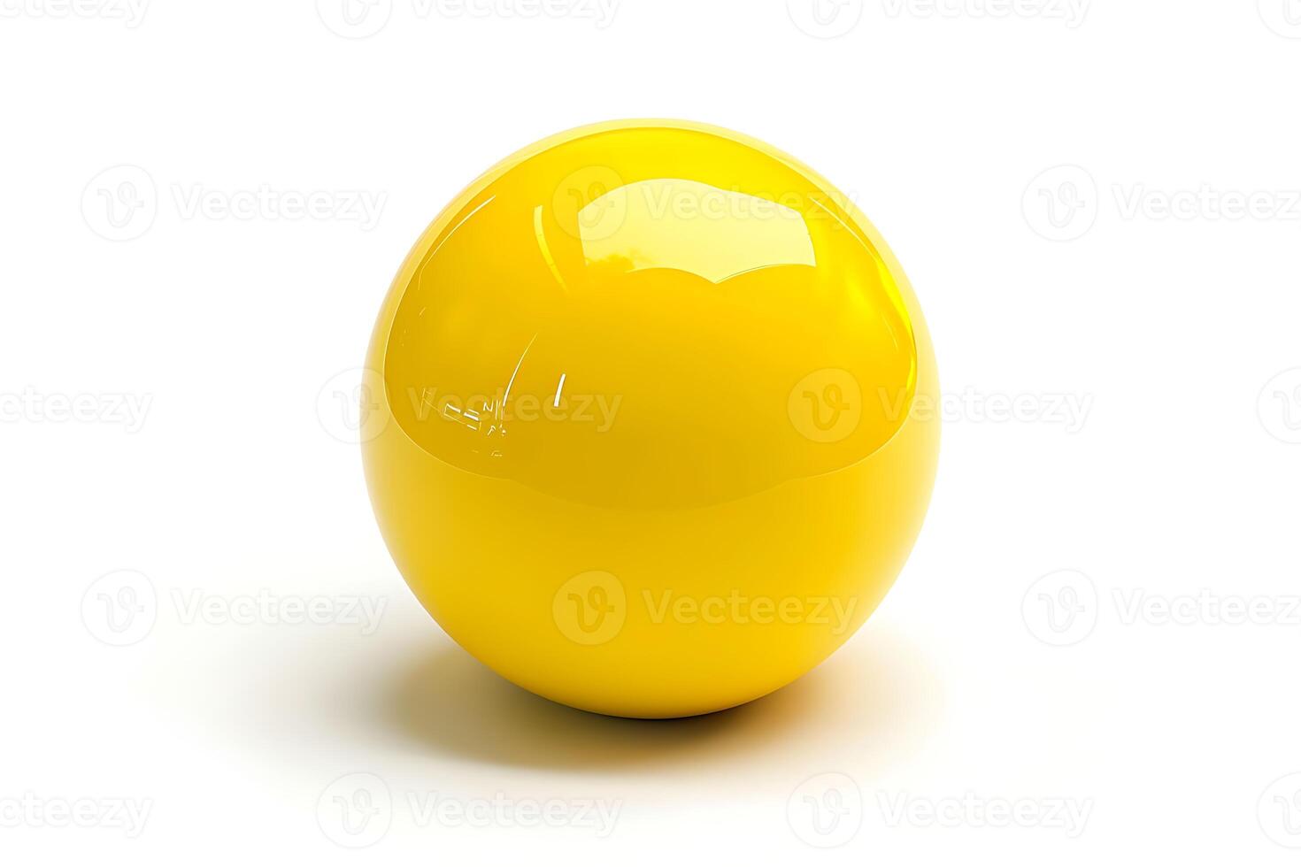 Floated round yellow ball isolate on white background, Closeup photo