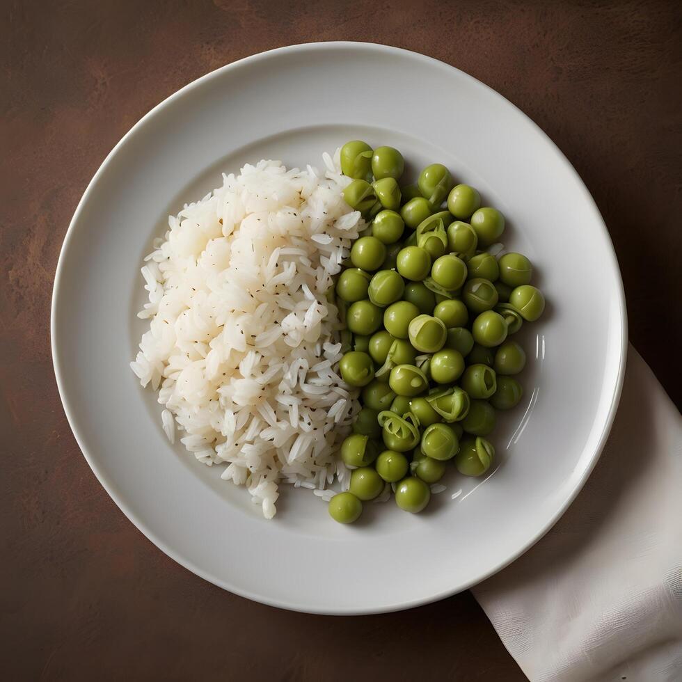 A plate of Peas with Rice Food Dish meal menu photo