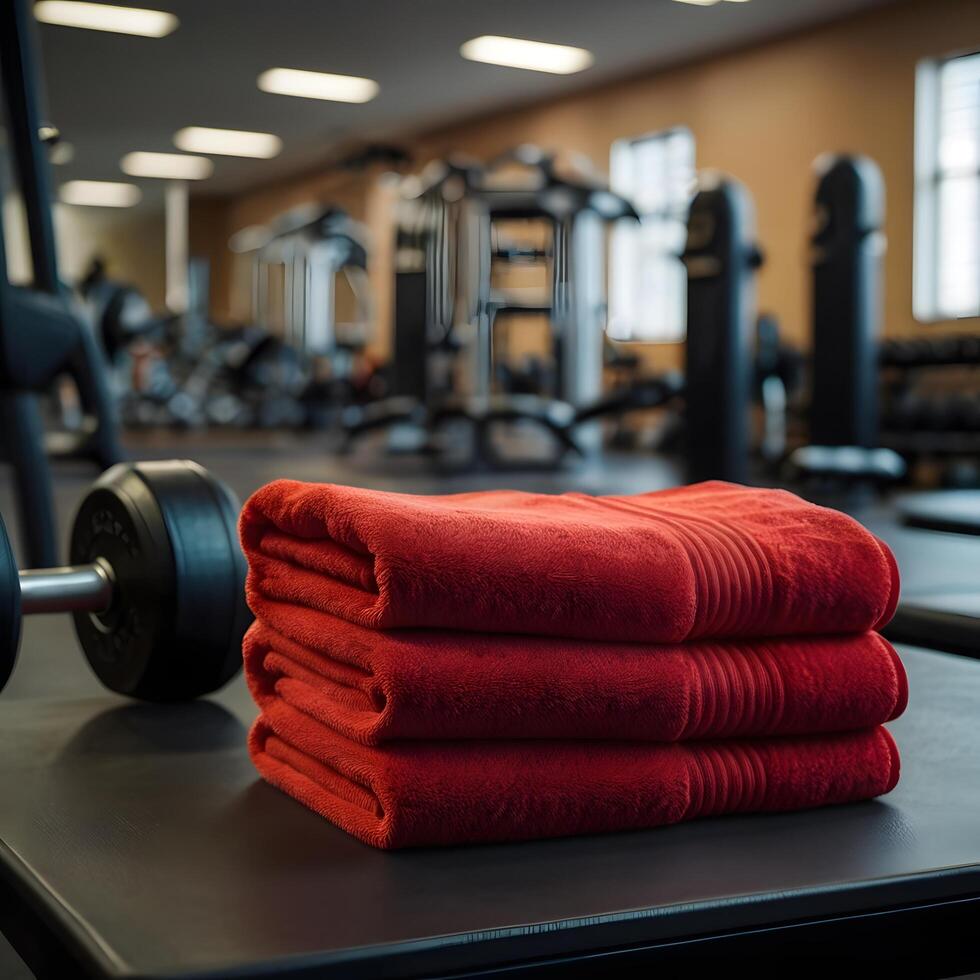 three Clean Soft Red Bath Gym Towel photo