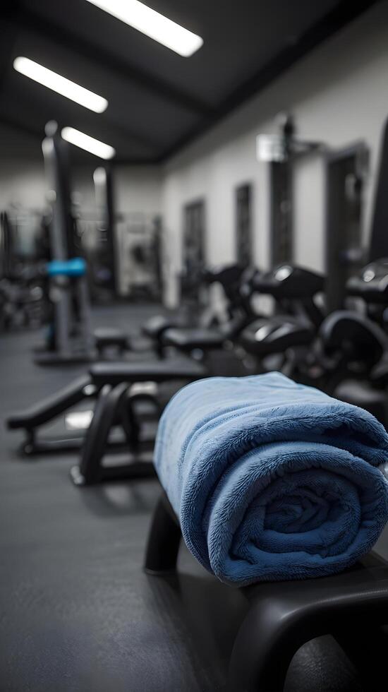 Soft Clean Blue Gym Bath Towel photo