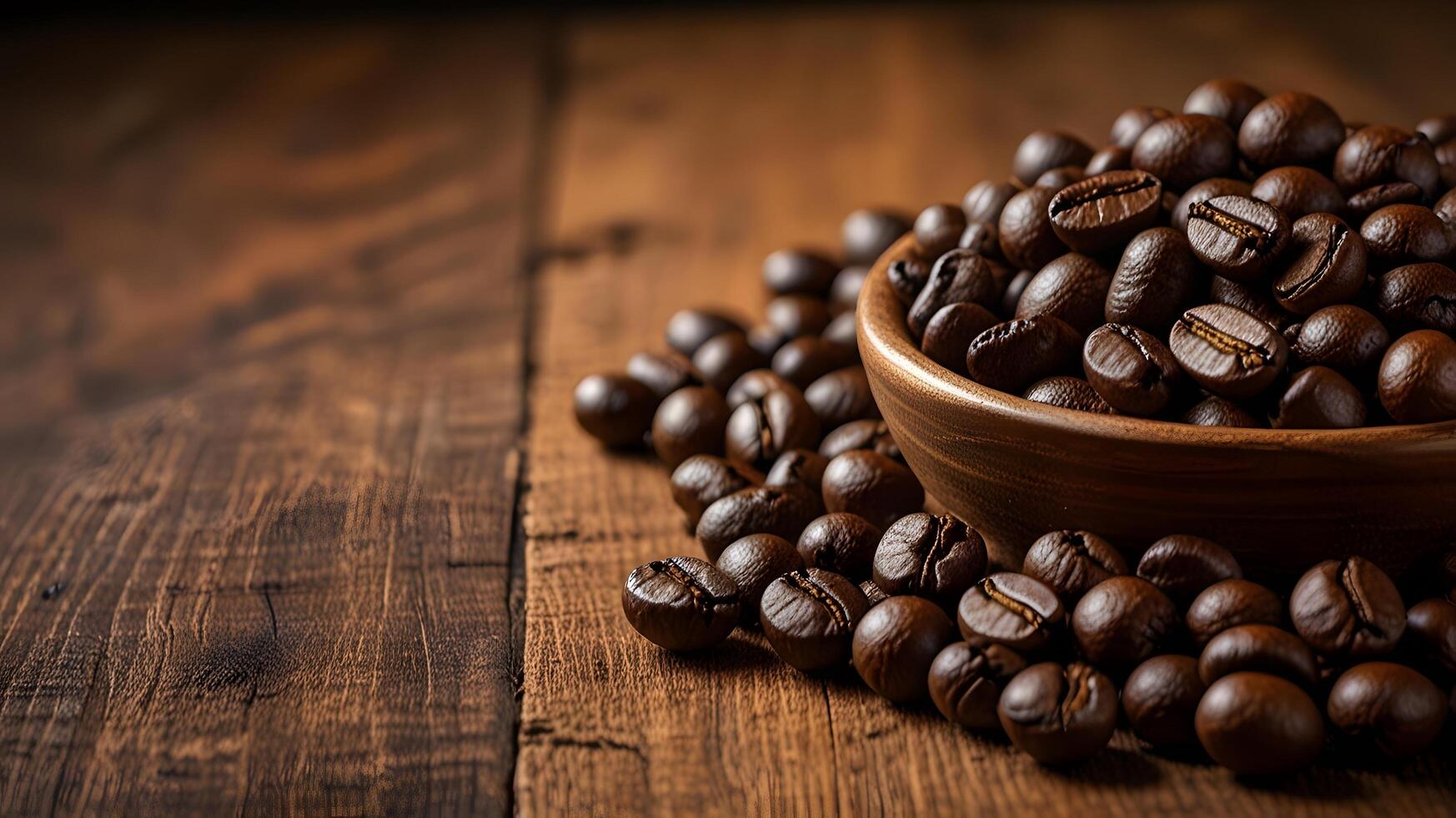 brown roasted coffee beans in a bowl photo