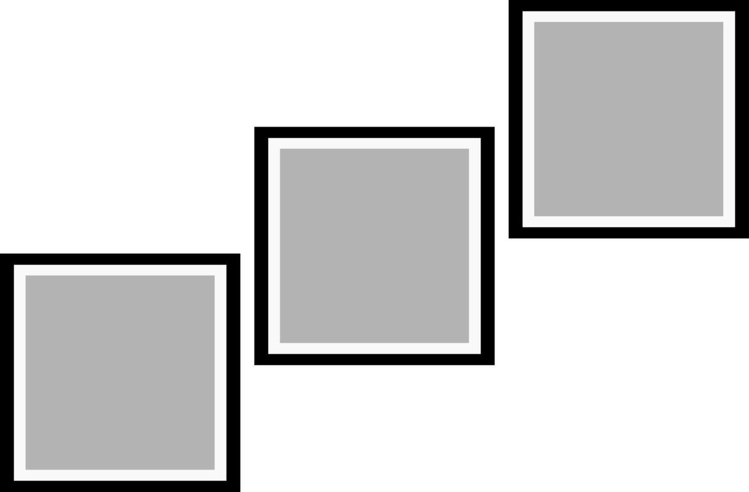 Three square frames on a white background vector