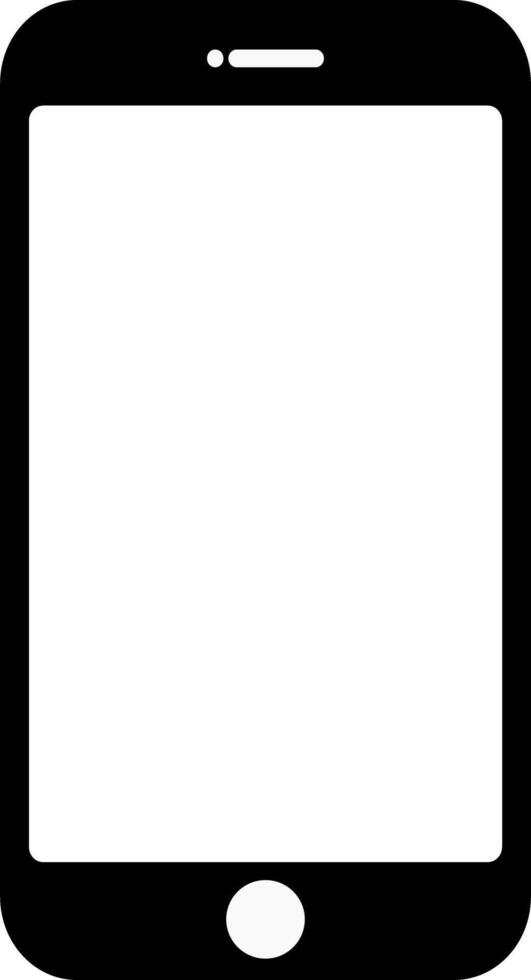 Black and white smartphone icon on white background vector