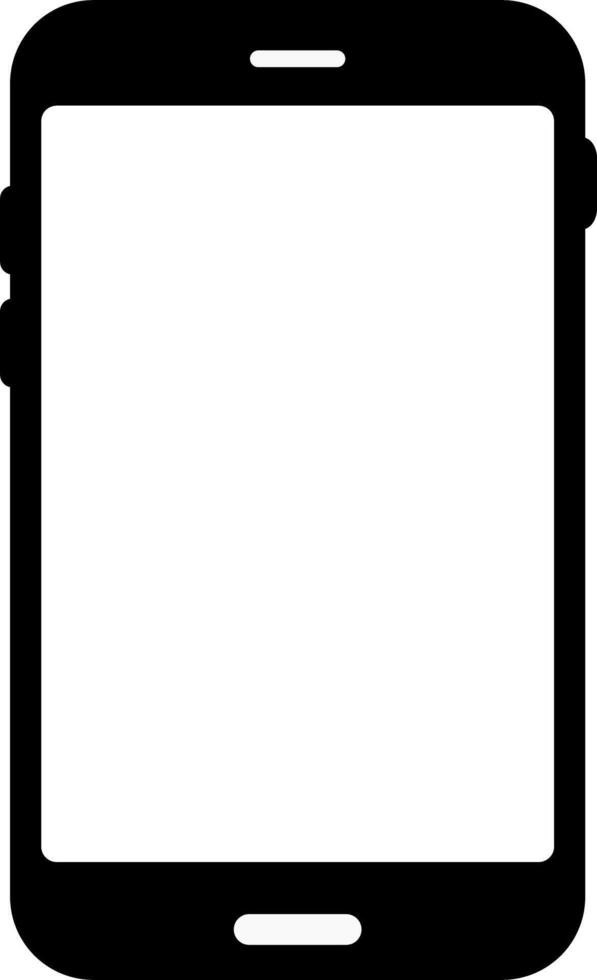 A black and white illustration of a smartphone vector