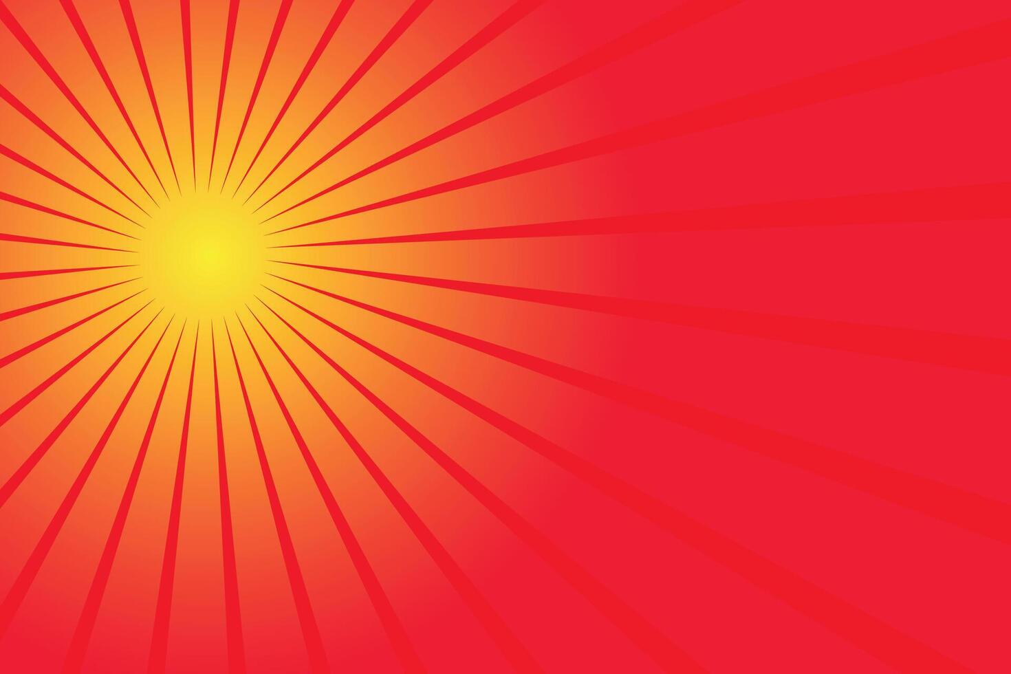 Radial red speed lines for comic books. Explosion background. vector