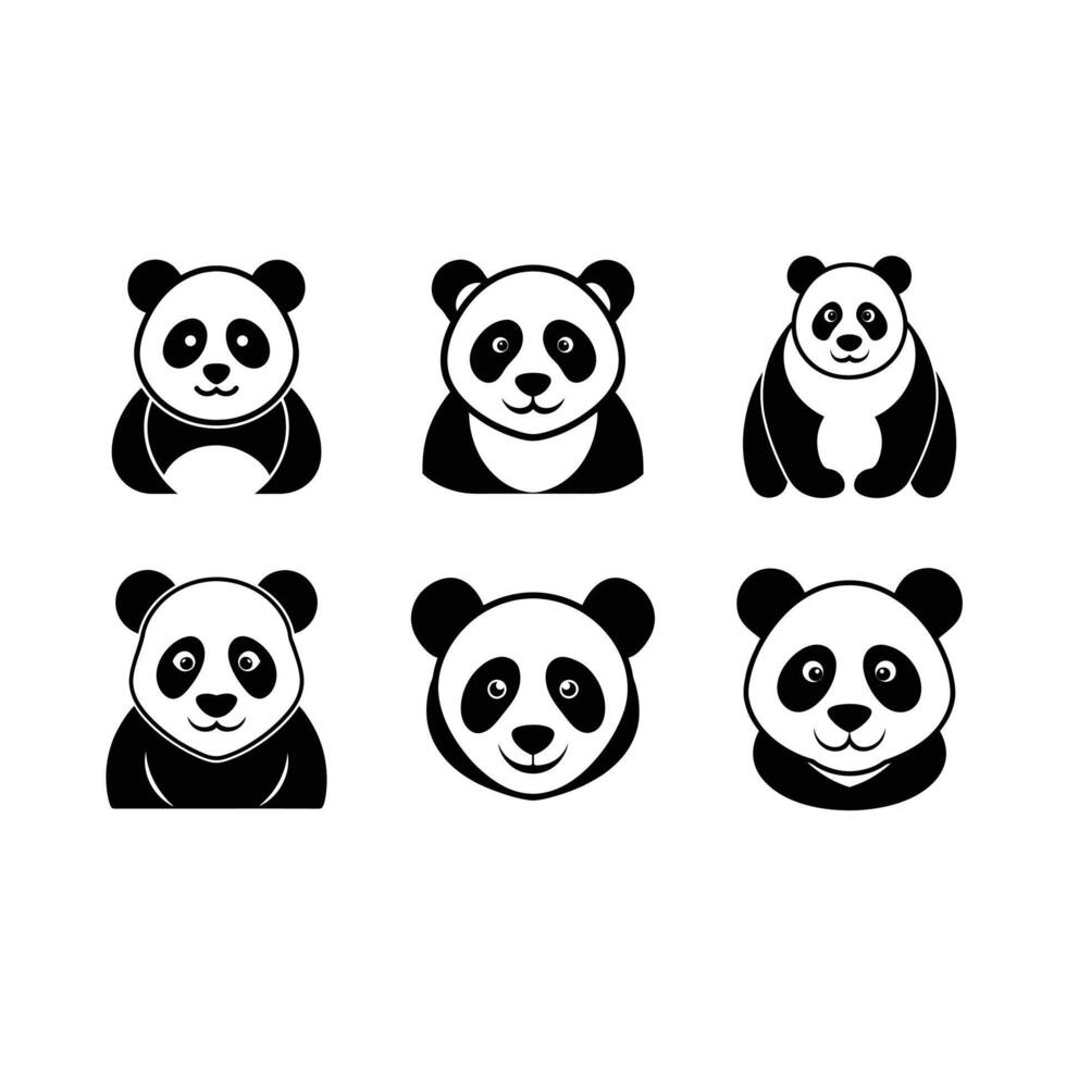 Panda and line art design, perfect for modern digital projects vector