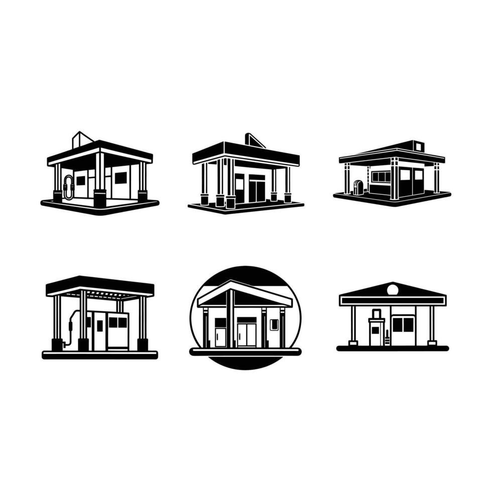 Stylish gas station art, perfect for print and digital projects vector