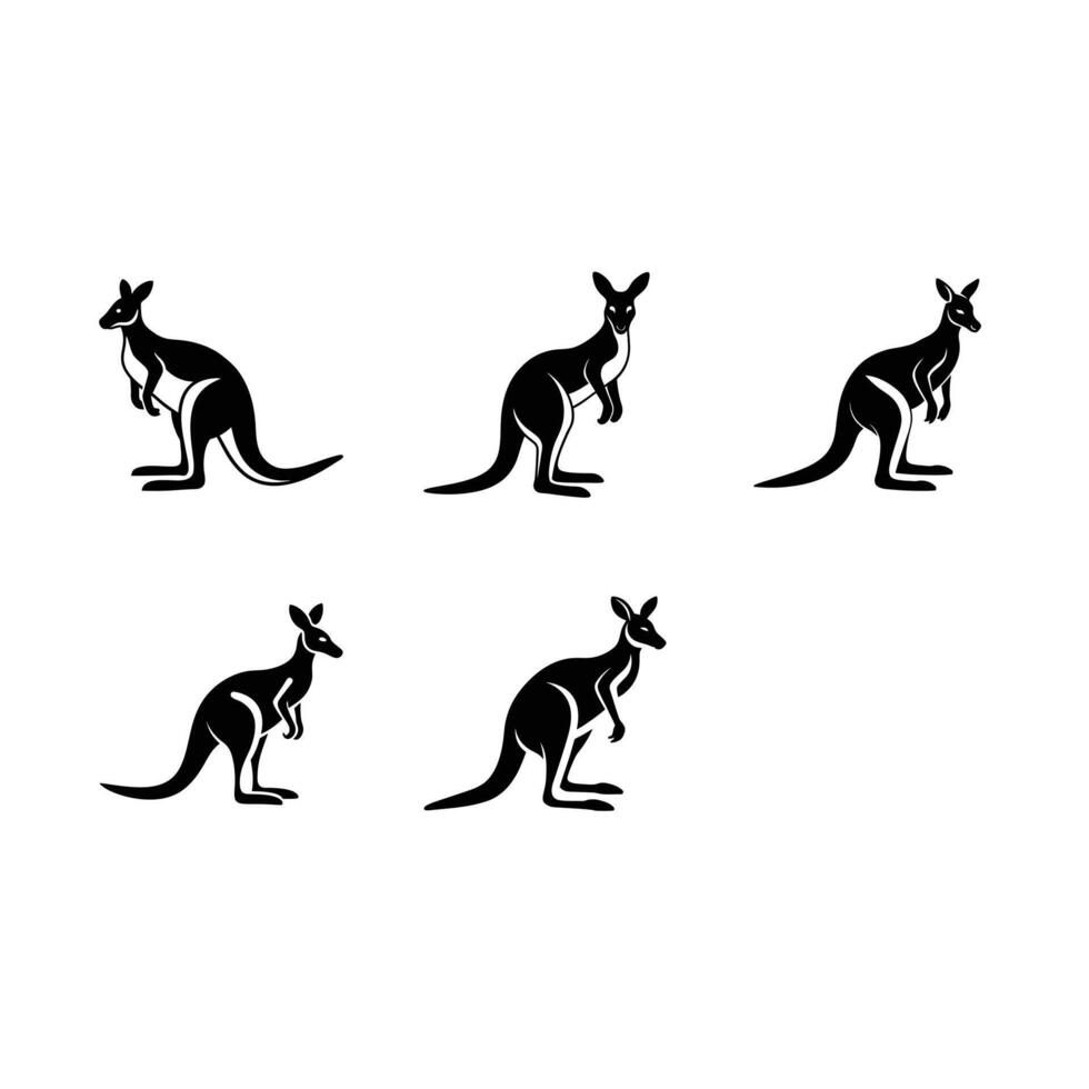 Kangaroo and Line Art Design vector