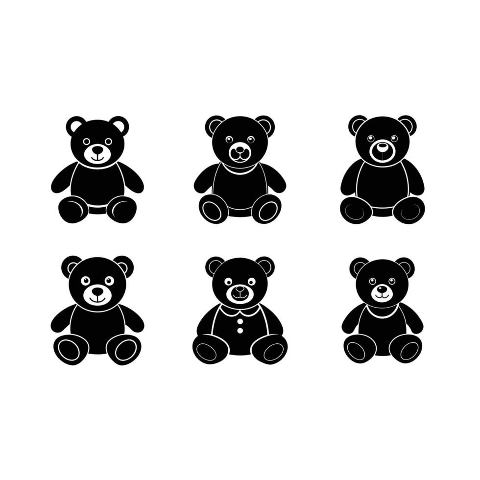 Teddy Bear and Line Art Design for Creative Projects vector