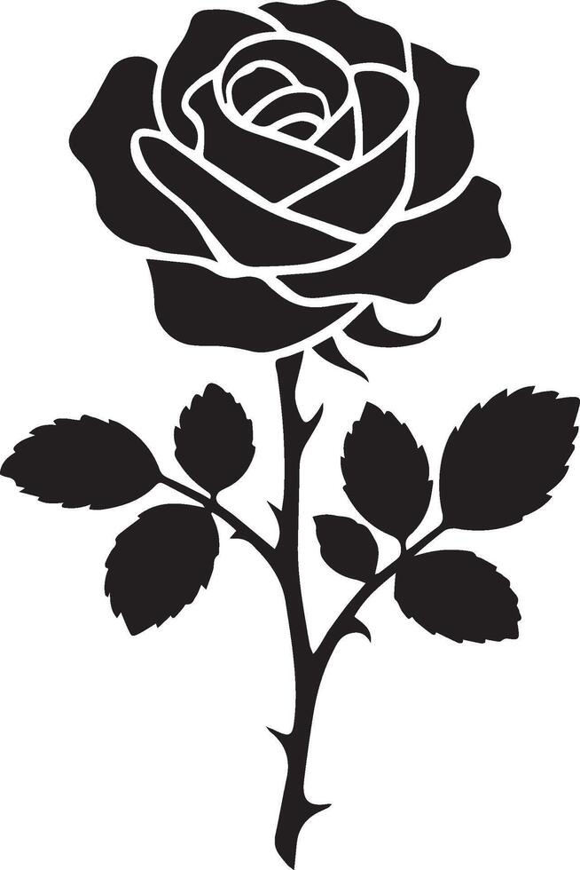 Black Rose Bouquet Silhouette vector