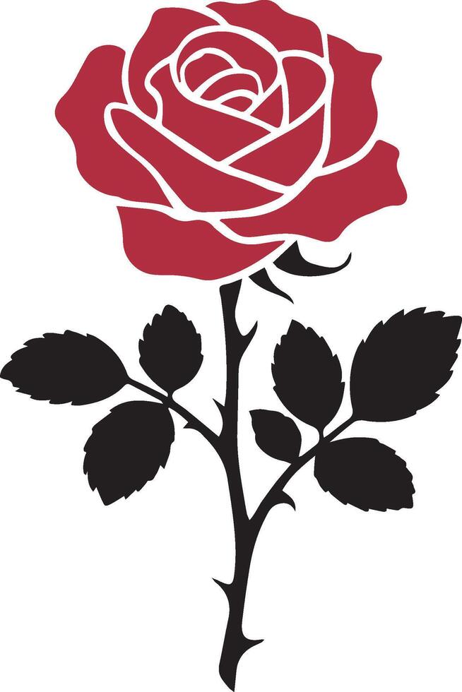Red Rose flower design vector