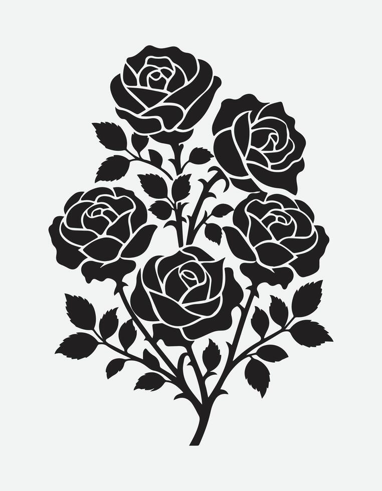 Black Rose design Silhouette vector