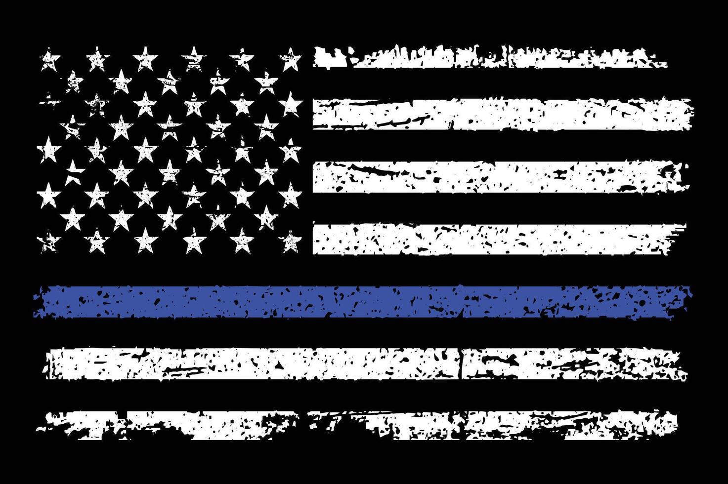 Thin Blue Line Flag Design vector