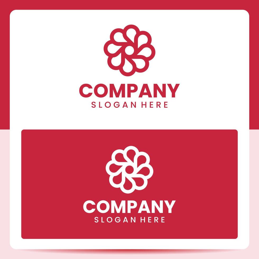 Abstract Red Flower Logo Inspiration Template for your Business vector