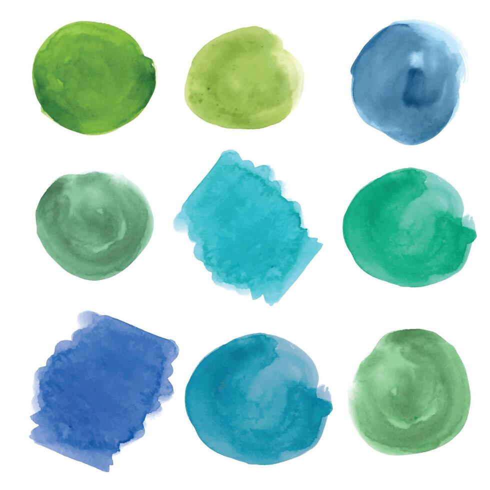 A bundle of watercolor blobs to combine with different elements for greeting cards, covers, posters, flyers, etc. vector