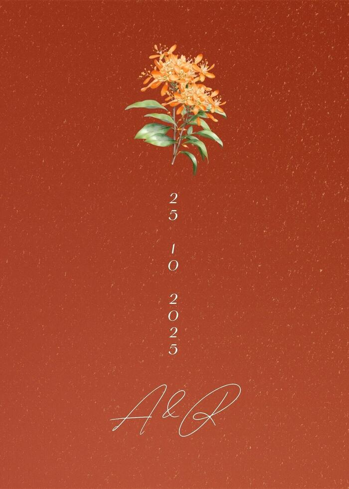 Fall Theme Wedding Invitation template