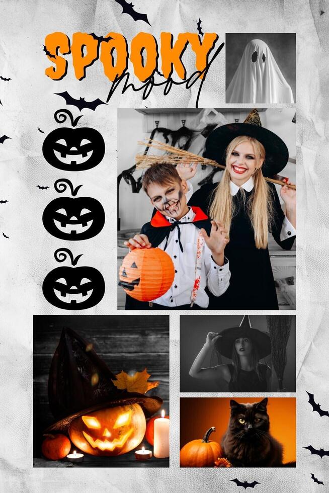 Spooky Halloween Moodboard for Pinterest Pin Cover Template