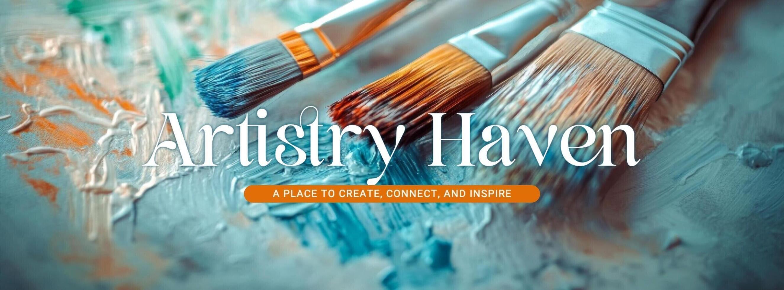 White Orange Modern Artistic Community Facebook Cover template