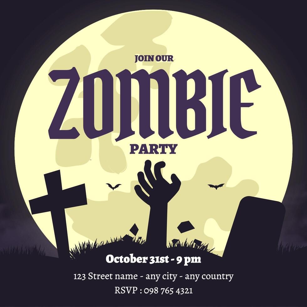 Zombie Themed Halloween Party Instagram Post Template