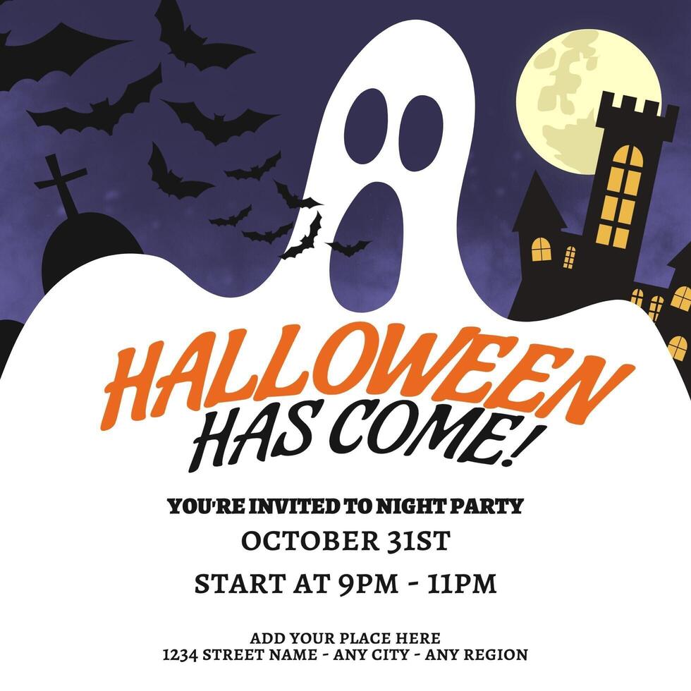 Illustrated Halloween Celebration Party Invitation template