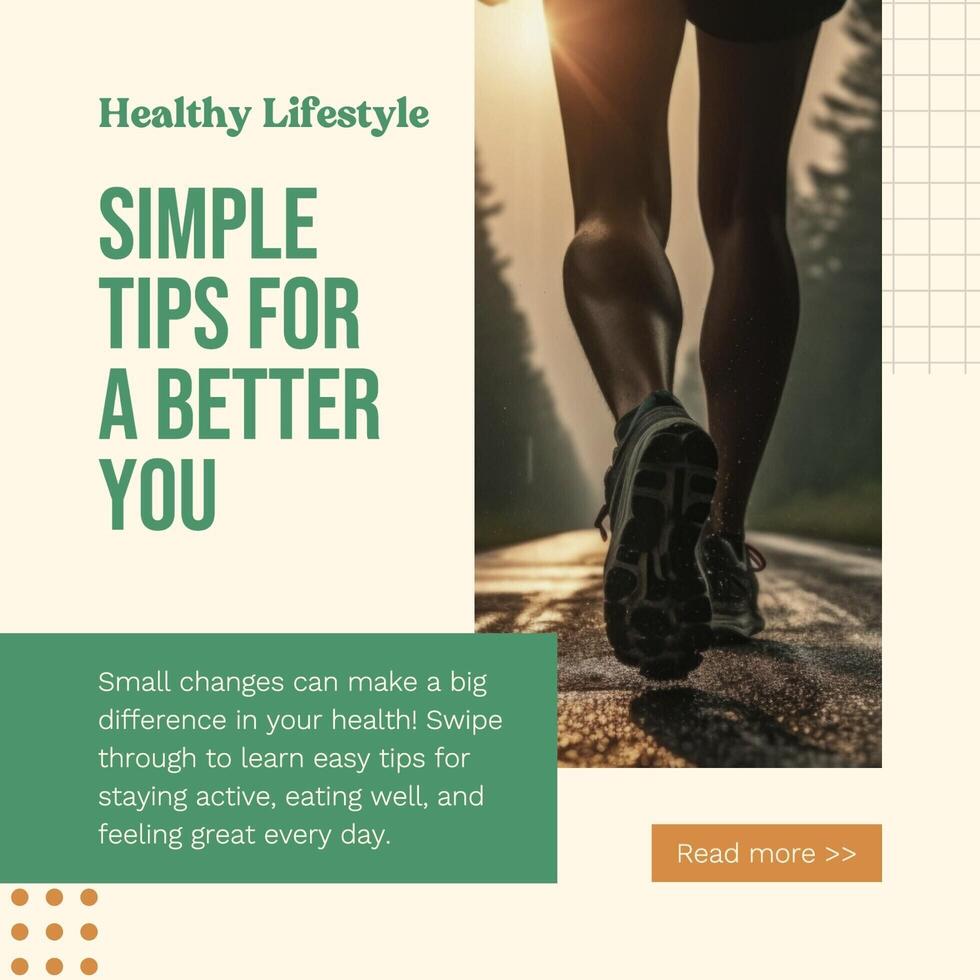 Healthy Lifestyle Instagram Carousel Post template