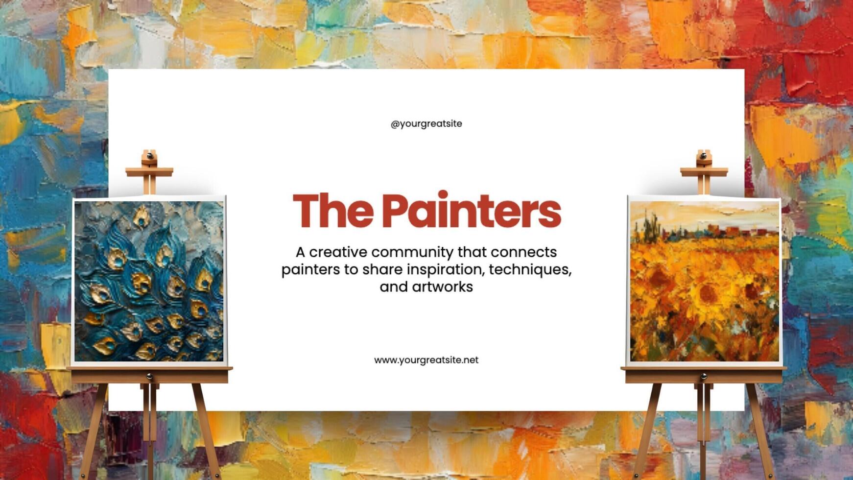 colorfull abstract painting community facebook cover template