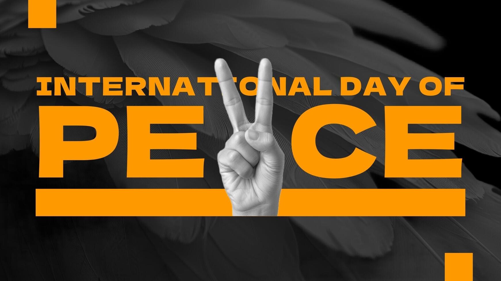 Day of Peace with Dove Feathers as Background template