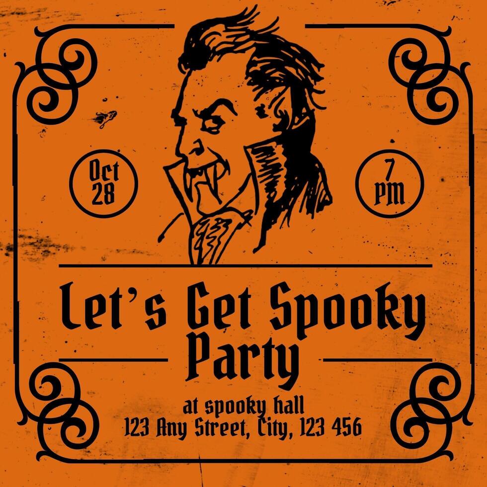 Halloween Invitation for Instagram Post Template