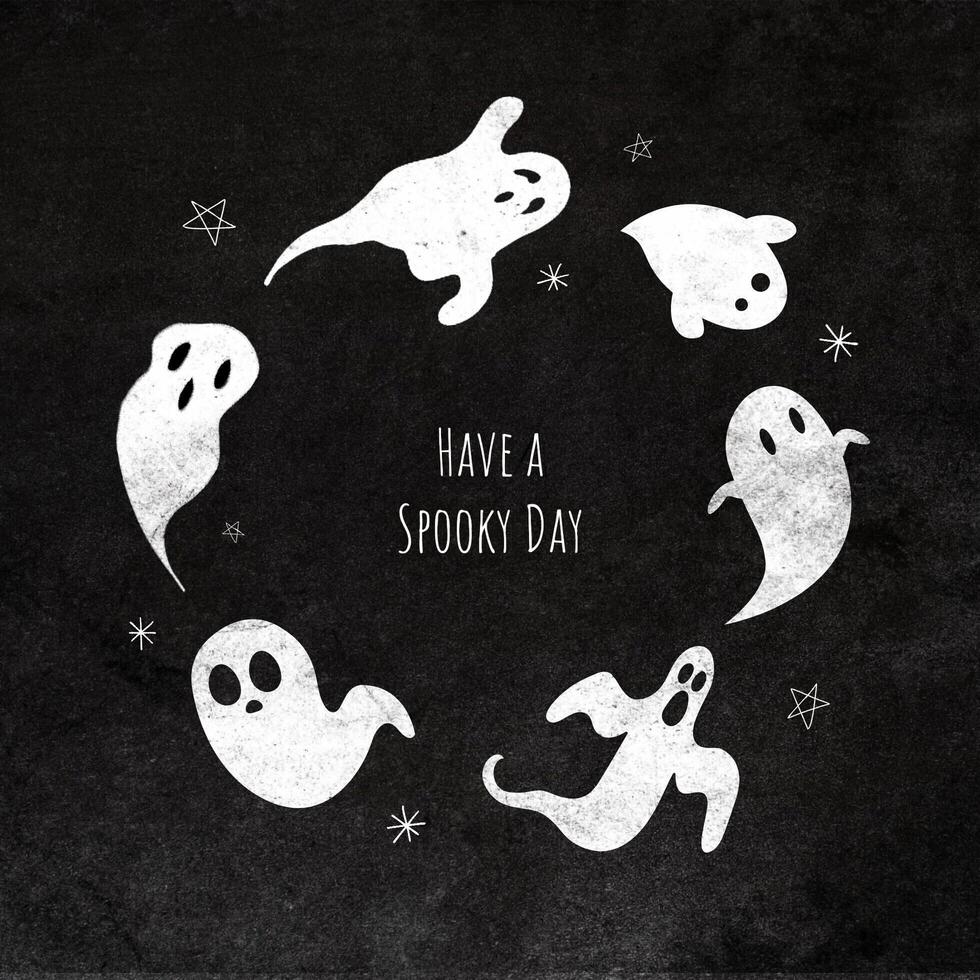 Minimalist Have a Spooky Day Ghost Instagram Post template