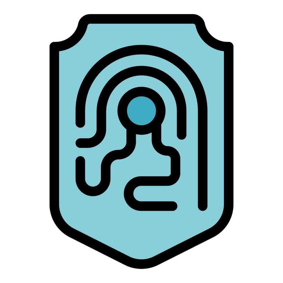 Fingerprint security shield providing personal data protection vector