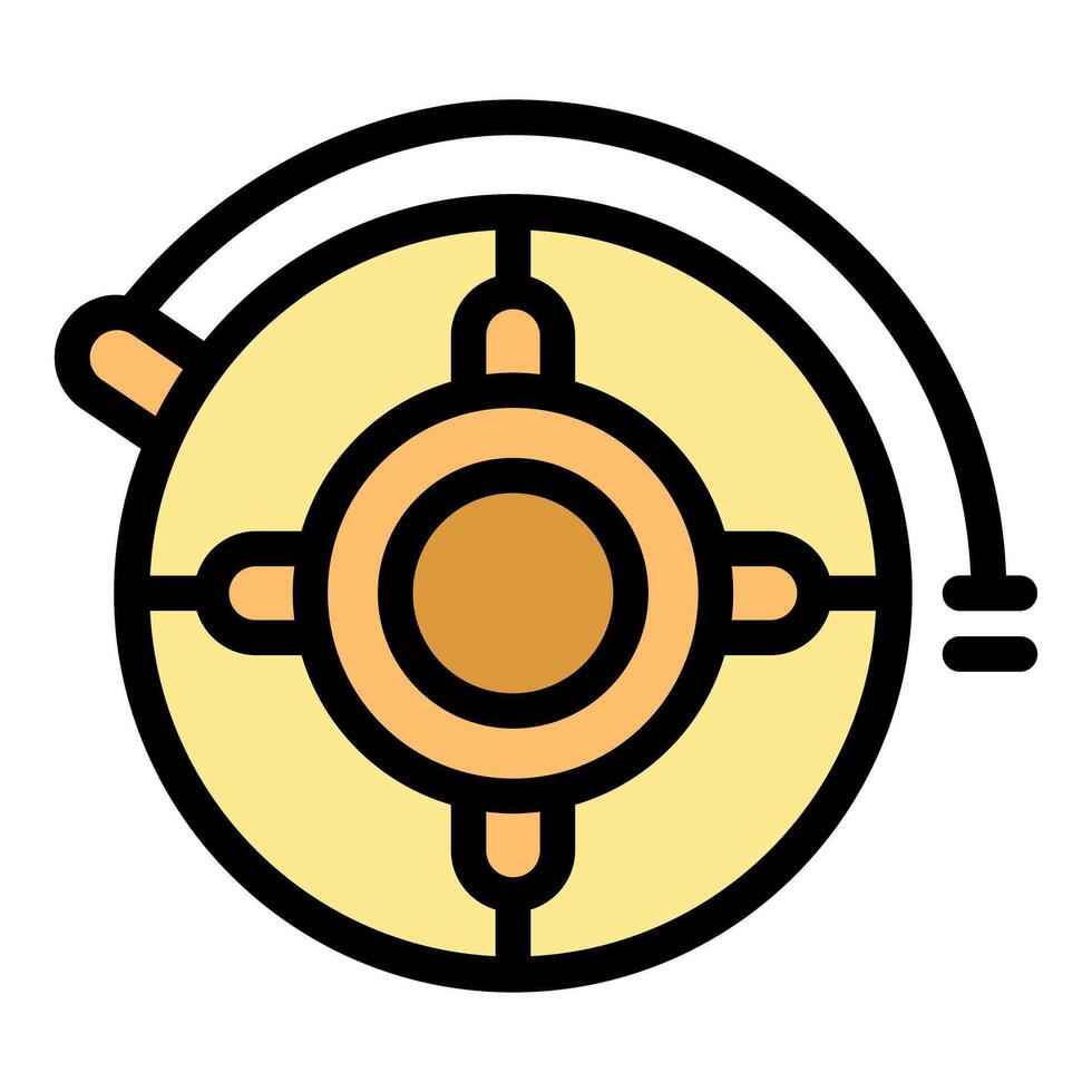 Electric kettle top view with power cord icon illustration vector